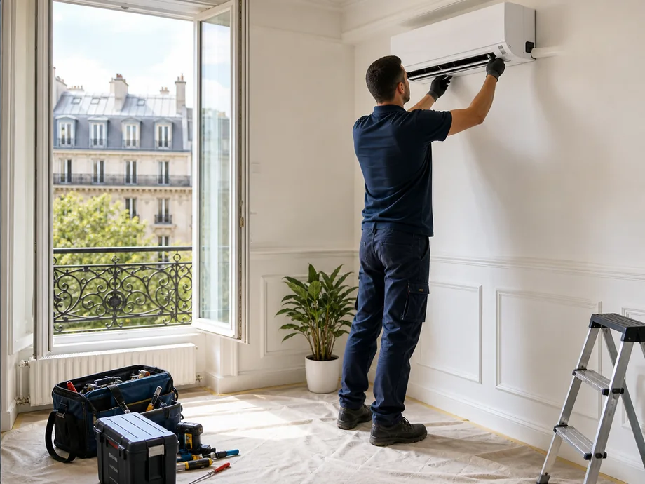 Installation de climatisation dans un appartement à Paris