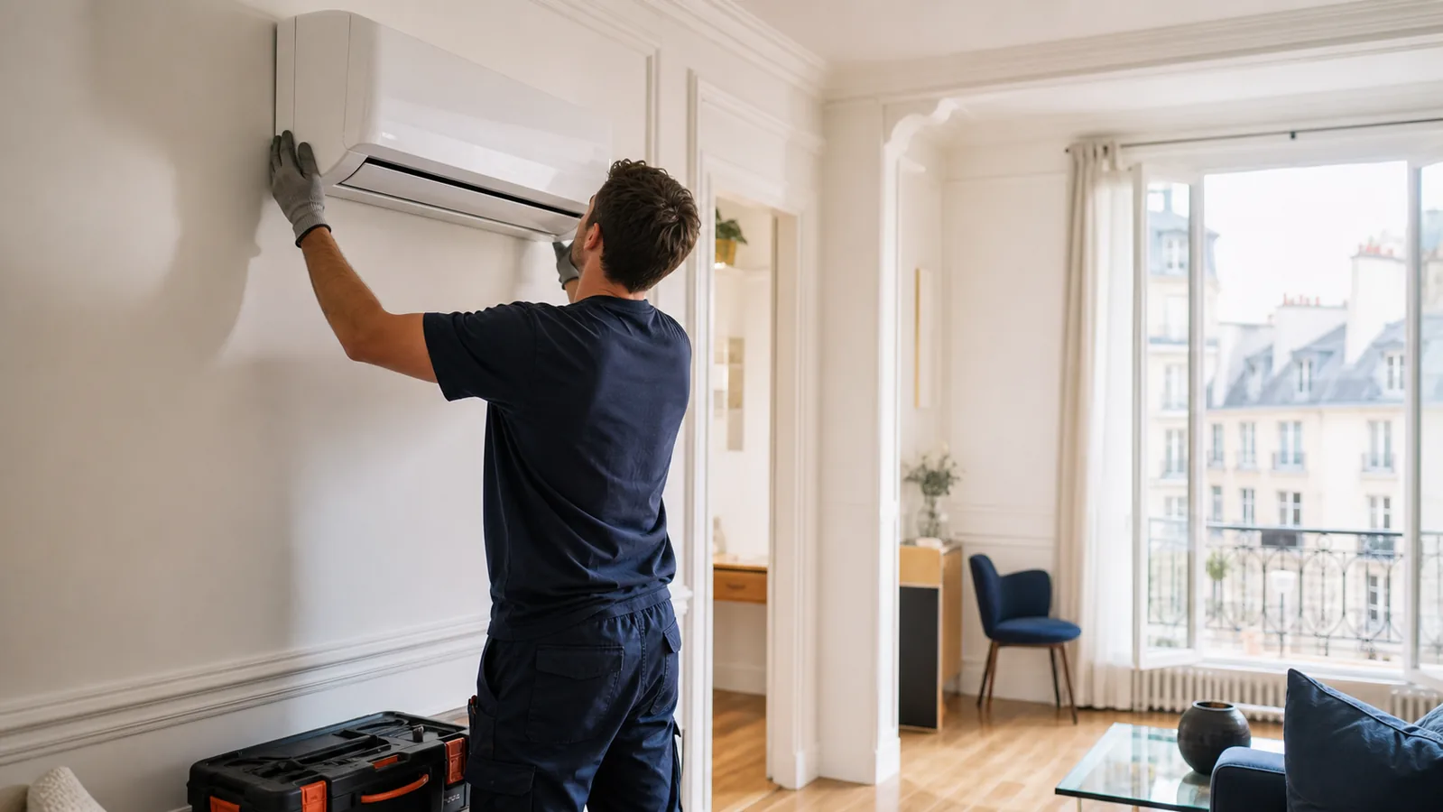 Installation de climatisation dans un appartement à Paris
